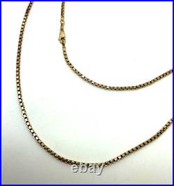 9ct Gold Box Link Chain 9ct Yellow Gold Hallmarked 25 inch 2mm Chain Necklace