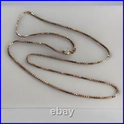 9ct Gold Box Link Chain Necklace 18 46.5cm Long 1mm Wide Vintage