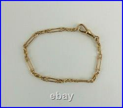9ct Gold Bracelet Rose Rope & Bar Link Antique Victorian 7.75'' 7.4grams