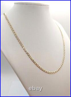 9ct Gold Chain Curb Link 18 Inch Length Necklace Full Hallmark (1)