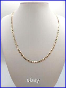 9ct Gold Chain Curb Link 18 Inch Length Necklace Full Hallmark (1)