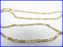 9ct Gold Chain Figaro Link Hallmarked 2.9 grams 17 1/2 Gift Box