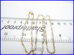 9ct Gold Chain Figaro Link Hallmarked 2.9 grams 17 1/2 Gift Box