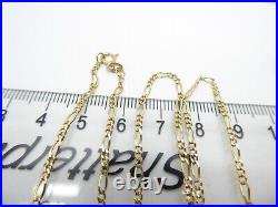 9ct Gold Chain Figaro Link Hallmarked 2.9 grams 17 1/2 Gift Box