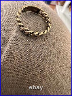 9ct Gold Chain ID Ring Size M Approx 3g