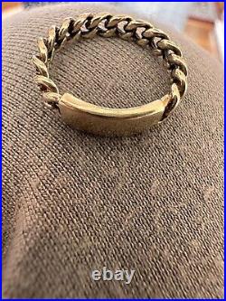 9ct Gold Chain ID Ring Size M Approx 3g