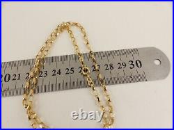 9ct Gold Chain Round Belcher Solid Link Hallmarked 20'' 5.5 grams with Gift Box
