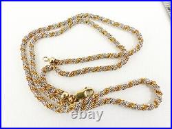 9ct Gold Chain White Yellow Mesh Link Hallmarked 8.4 grams 19'' with gift box