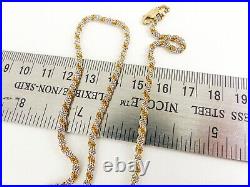 9ct Gold Chain White Yellow Mesh Link Hallmarked 8.4 grams 19'' with gift box