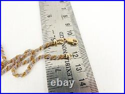 9ct Gold Chain White Yellow Mesh Link Hallmarked 8.4 grams 19'' with gift box