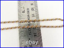 9ct Gold Chain White Yellow Mesh Link Hallmarked 8.4 grams 19'' with gift box