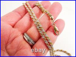 9ct Gold Chain White Yellow Mesh Link Hallmarked 8.4 grams 19'' with gift box