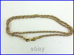 9ct Gold Chain White Yellow Mesh Link Hallmarked 8.4 grams 19'' with gift box