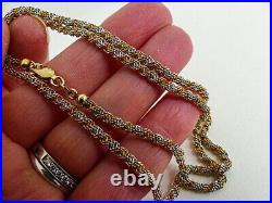 9ct Gold Chain White Yellow Mesh Link Hallmarked 8.4 grams 19'' with gift box