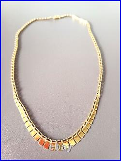 9ct Gold Cleopatra Vintage Graduated Link Necklace-beautiful