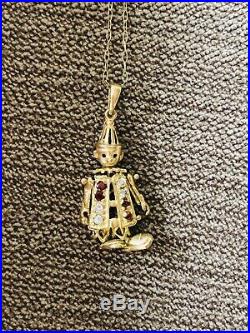 9ct Gold Clown Pendant With Chain