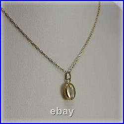 9ct Gold Coffee Bean Pendant on 20 Gold Trace Chain with matching Earrings