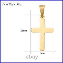 9ct Gold Cross Pendant Necklace With 18 Gold Chain and Jewellery Gift Box