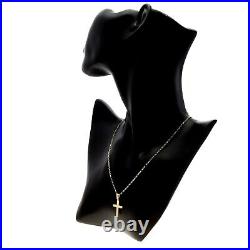 9ct Gold Cross Pendant Necklace With 18 Gold Chain and Jewellery Gift Box