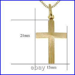 9ct Gold Cross Pendant Necklace With 18 Gold Chain and jewellery gift box