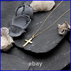 9ct Gold Cross Pendant Necklace With 18 Gold Chain and jewellery gift box