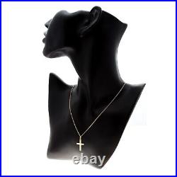 9ct Gold Cross Pendant Necklace With 18 Gold Chain and jewellery gift box