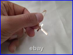 9ct Gold Cross and Belcher Chain Vintage Light Weight Unique Clasp