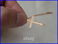 9ct Gold Cross and Belcher Chain Vintage Light Weight Unique Clasp