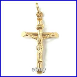 9ct Gold Crucifix Pendant Jesus Cross NEW Yellow Gold Hallmarked 1.6g