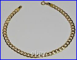 9ct Gold Curb Bracelet Ladies 7.5 inch 4MM Width Solid 9K Gold