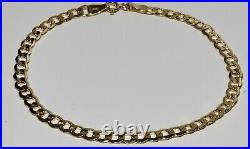 9ct Gold Curb Bracelet Ladies 7.5 inch 4MM Width Solid 9K Gold