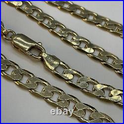 9ct Gold Curb Chain Gents Curb Chain 18 Yellow Gold Necklace 5mm Solid Gold