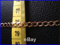 9ct Gold Curb Chain Necklace Unisex 20`inch 5mm(w) 7.6g Good Condition