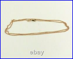 9ct Gold Curb Chain Rose Solid Link Hallmarked 17.75'' 2.1 grams with gift box