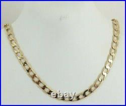 9ct Gold Curb Chain Solid Link Hallmarked 14.6 grams 21.5'' with gift box