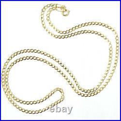 9ct Gold Curb Chain Solid Thin Links Ladies 2.0mm Wide Various Lengths