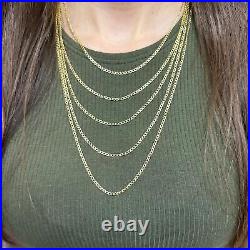 9ct Gold Curb Chain Solid Thin Links Ladies 2.0mm Wide Various Lengths