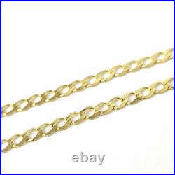 9ct Gold Curb Chain Solid Thin Links Ladies 2.0mm Wide Various Lengths