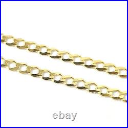 9ct Gold Curb Chain Solid Thin Links Ladies 2.0mm Wide Various Lengths