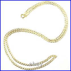 9ct Gold Curb Chain Solid Thin Links Ladies 2.0mm Wide Various Lengths