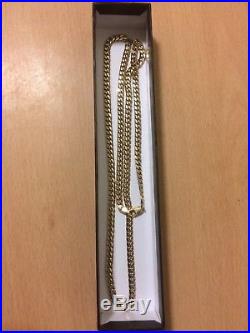 9ct Gold Curb Cuban Very Heavy Solid 30 Chain Not Scrap 47.6grams