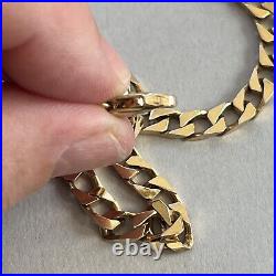 9ct Gold Curb Link Bracelet 11.28g Heavy Italian 21cm UnOaerre Hallmarked 9k 375