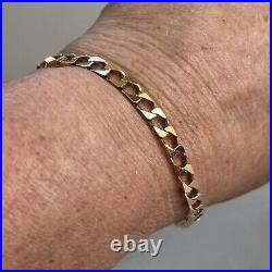 9ct Gold Curb Link Bracelet 11.28g Heavy Italian 21cm UnOaerre Hallmarked 9k 375