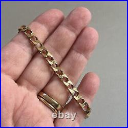 9ct Gold Curb Link Bracelet 11.28g Heavy Italian 21cm UnOaerre Hallmarked 9k 375