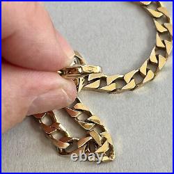 9ct Gold Curb Link Bracelet 11.28g Heavy Italian 21cm UnOaerre Hallmarked 9k 375