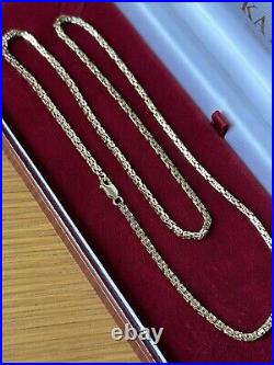 9ct Gold Curb Link Chain Necklace 16.57g Hallmarked 22 Long In Perfect Conditio