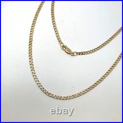 9ct Gold Curb Link Chain Necklace 9k Yellow Gold Hallmarked 3mm 19 Necklace