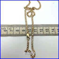 9ct Gold Curb Link Chain Necklace 9k Yellow Gold Hallmarked 3mm 19 Necklace