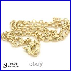 9ct Gold Diamond Cut Belcher Chain 16, 18, 20, 22, 24 Inches Hallmarked