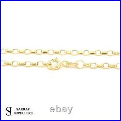 9ct Gold Diamond Cut Belcher Chain 16, 18, 20, 22, 24 Inches Hallmarked